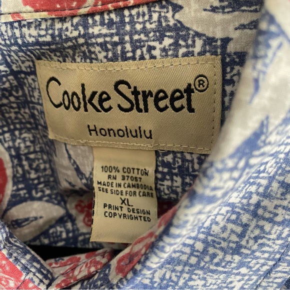 Cooke Street Honolulu Men XL short sleeve button up shirt Hawaiian 100% cotton - Picture 5 of 5
